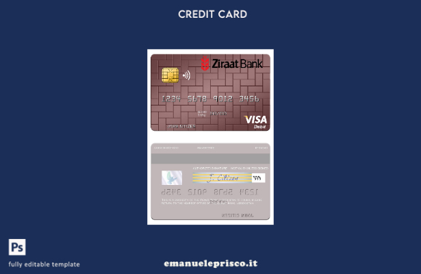 modello di carta di debito visto Uzbekistan Ziraat Bank in stile verificato